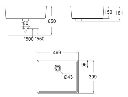 Bản vẽ chậu rửa mặt lavabo American WP-F611