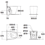 Bồn cầu American Standard 3229B-WT (3229BWT) đặt sàn két nước âm tường, dòng Acacia Evolution (không kèm nắp cầu) - Ảnh 2