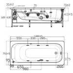 Bồn tắm American Standard 70271-WT(70271WT) massage xây, dòng Active - Ảnh 2
