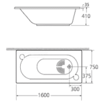 Bồn tắm American Standard 8160-WT (8160WT) bồn xây, dòng Saturn - Ảnh 2