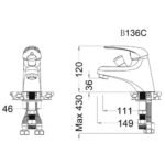 Vòi lavabo CAESAR B136CU nóng lạnh - Ảnh 4