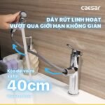 Vòi lavabo CAESAR B196C nóng lạnh (dạng dây rút) - Ảnh 8