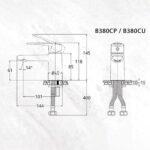 Vòi lavabo CAESAR B380CU nóng lạnh - Ảnh 4