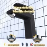 Vòi lavabo CAESAR B390CBU nóng lạnh, màu đen nhám - Ảnh 4