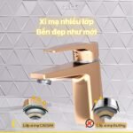Vòi lavabo CAESAR B390CGU nóng lạnh, màu vàng đồng - Ảnh 8