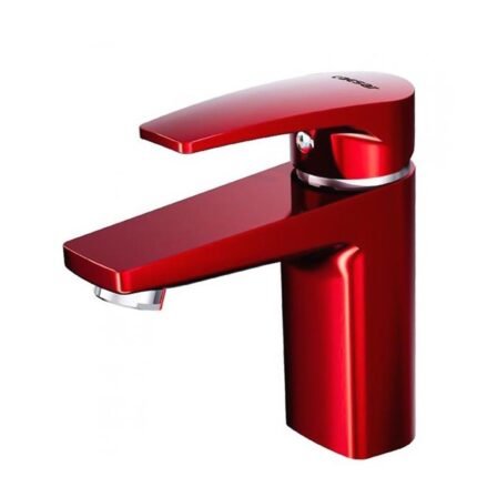 Vòi lavabo CAESAR B390CRU nóng lạnh, màu đỏ