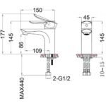 Vòi lavabo CAESAR B730CU nóng lạnh - Ảnh 8