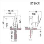 Vòi lavabo CAESAR B740CU nóng lạnh - Ảnh 7