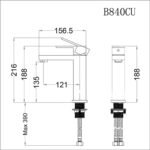 Vòi lavabo CAESAR B840CU nóng lạnh - Ảnh 7