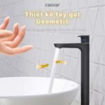 Vòi lavabo CAESAR BT061CBU lạnh, màu đen nhám (Kèm chặn rác bằng sứ) - Ảnh 4