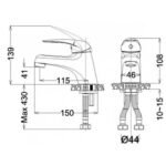 Vòi lavabo CAESAR BT260CU nóng lạnh (kèm co chữ P) - Ảnh 6