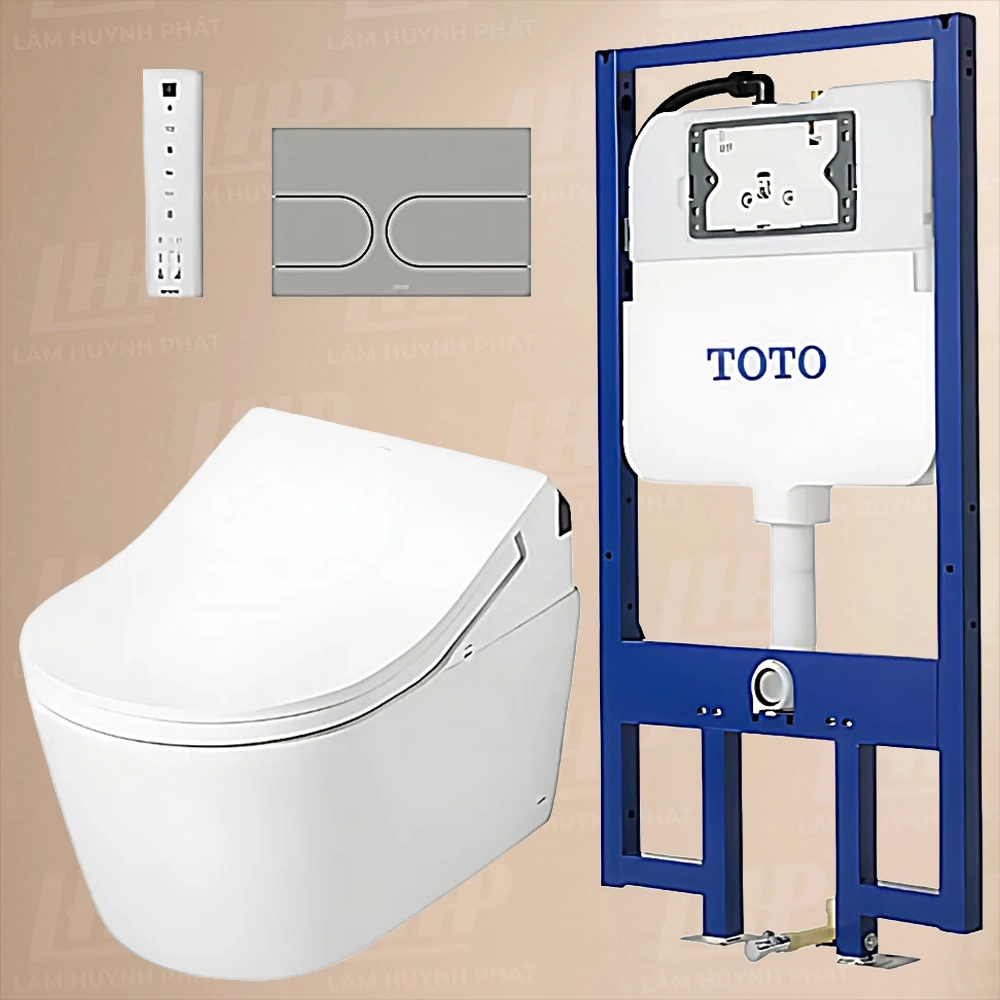 Bồn cầu TOTO CW542HME5UNW1/TCF795C2Z Bồn cầu TOTO CW542HME5UNW1/TCF794CZ#NW1/WH172AT/MB175M#SS treo tường (giấu dây) - Ảnh 1