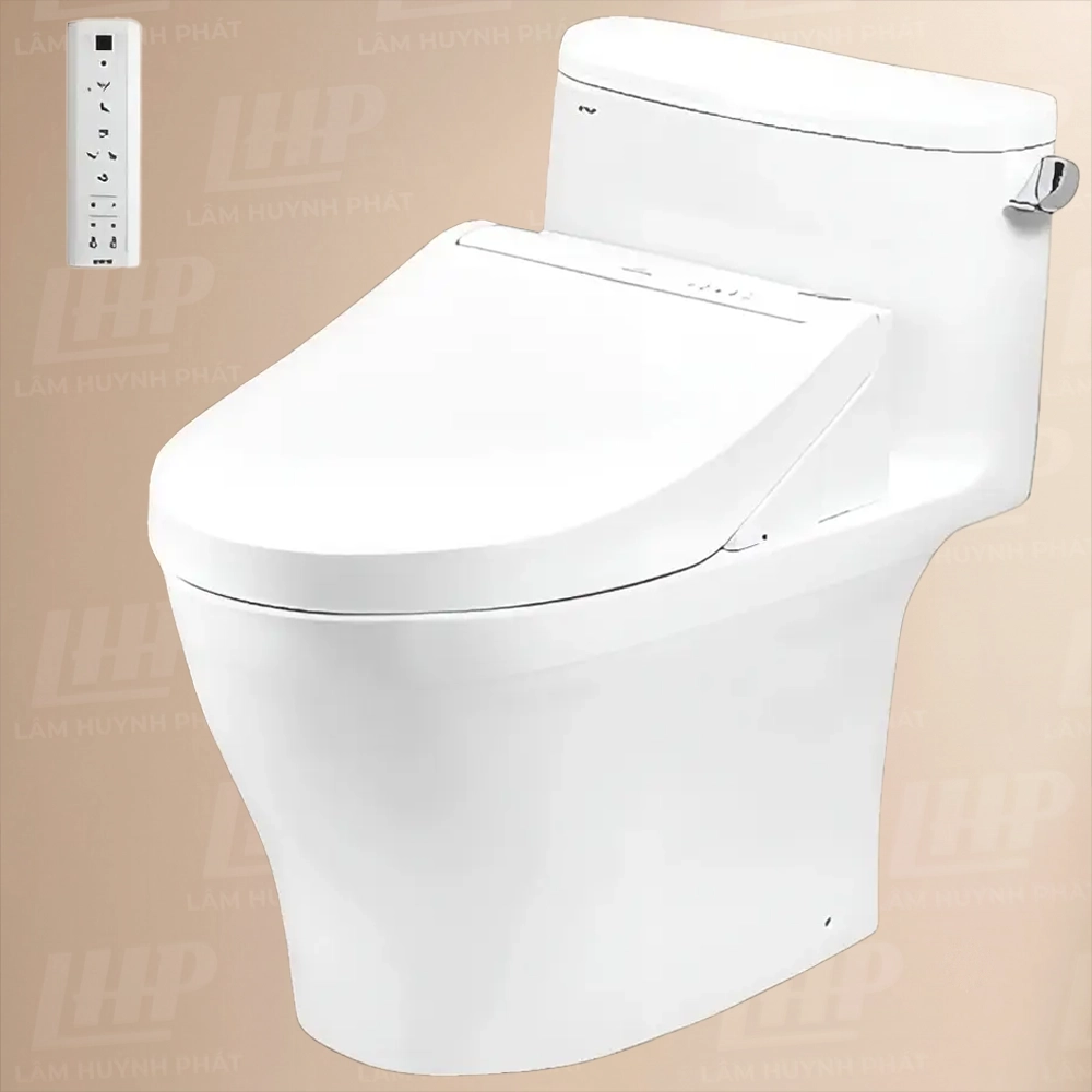 Bồn cầu TOTO MS887CRW15#XW Bồn cầu TOTO MS887CRW15#XW 1 khối (Giấu dây) nắp điện tử TCF24460AAA, xả gạt - Ảnh 1
