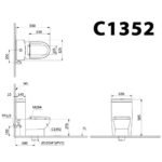 Bồn cầu CAESAR C1352 1 khối (trẻ em) nắp êm M284 - Ảnh 7