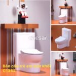 Bồn cầu CAESAR C1352 1 khối (trẻ em) nắp êm M284 - Ảnh 6