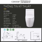 Bồn cầu CAESAR C1356 (CD1356) 1 khối nắp êm M256 - Ảnh 8