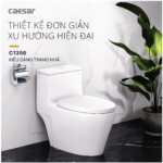 Bồn cầu CAESAR C1356 (CD1356) 1 khối nắp êm M256 - Ảnh 7