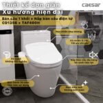 Bồn cầu CAESAR C1356F/ TAF400H (CD1356) 1 khối nắp điện tử TAF400H - Ảnh 3