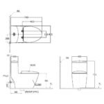 Bồn cầu CAESAR C1363 (CD1363) 1 khối nắp êm MU263 - Ảnh 8