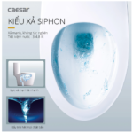 Bồn cầu CAESAR C1363 (CD1363) 1 khối nắp êm MU263 - Ảnh 6