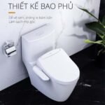 Bồn cầu CAESAR C1363F/ TAF400H (CD1363) 1 khối nắp điện tử TAF400H - Ảnh 5