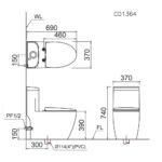 Bồn cầu CAESAR CD1364 (CD1364) 1 khối nắp êm MU234 - Ảnh 10