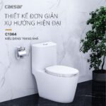 Bồn cầu CAESAR CD1364 (CD1364) 1 khối nắp êm MU234 - Ảnh 8