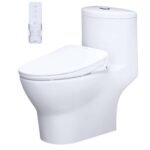 Bồn cầu CAESAR C1375F/ TAF710H (CD1375) 1 khối nắp điện tử TAF710H