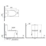 Bồn cầu CAESAR C1391 (CD1391) 1 khối nắp êm M260 - Ảnh 10