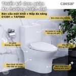 Bồn cầu CAESAR C1391F/ TAF610H (CD1391) 1 khối nắp điện tử TAF610H - Ảnh 2
