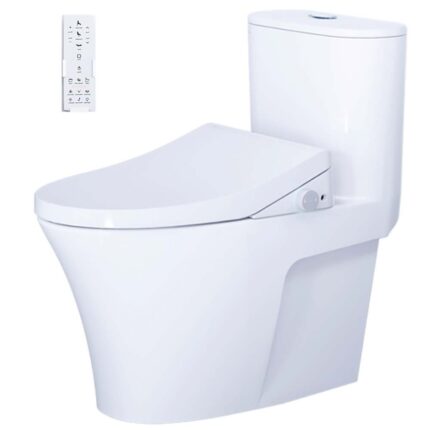 Bồn cầu CAESAR C1395F/ TAF512H (CD1395) 1 khối nắp điện tử TAF512H