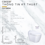 Bồn cầu thông minh CAESAR CA1380H. 1 khối nắp điện tử TAF300 - Ảnh 7