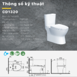 Bồn cầu CAESAR CD1320 2 khối nắp điện tử TAF710H - Ảnh 9