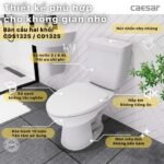 Bồn cầu CAESAR CD1325 2 khối nắp thường M220 - Ảnh 10