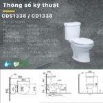 Bồn cầu CAESAR CD1338 2 khối nắp thường M220 - Ảnh 7