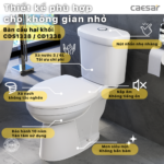 Bồn cầu CAESAR CD1338 2 khối nắp thường M220 - Ảnh 5