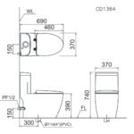 Bồn cầu CAESAR CD1340 2 khối nắp êm M221 - Ảnh 9