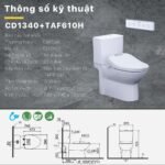 Bồn cầu CAESAR CD1340 2 khối nắp êm M221 - Ảnh 10