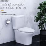Bồn cầu CAESAR CD1341 2 khối nắp êm M232 - Ảnh 6