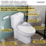 Bồn cầu CAESAR CD1341 2 khối nắp êm M232 - Ảnh 8