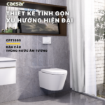 Bồn cầu CAESAR CPT1505 treo tường nắp êm M243 (bao gồm két nước âm tường) - Ảnh 7