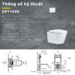 Bồn cầu CAESAR CPT1505 treo tường nắp êm M243 (bao gồm két nước âm tường) - Ảnh 9
