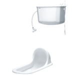 Bồn cầu CAESAR CS1230 dạng xổm, thùng nước T1100