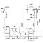 Bồn cầu CAESAR CS1230 dạng xổm, thùng nước T1100 - Ảnh 2