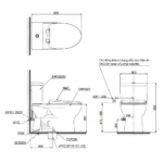 Bàn cầu TOTO CS302DE2#W 2 khối nắp êm TCW07S - Ảnh 10