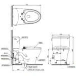 Bồn cầu TOTO CS767RE4#XW 2 khối nắp rửa cơ TCW1211S - Ảnh 9