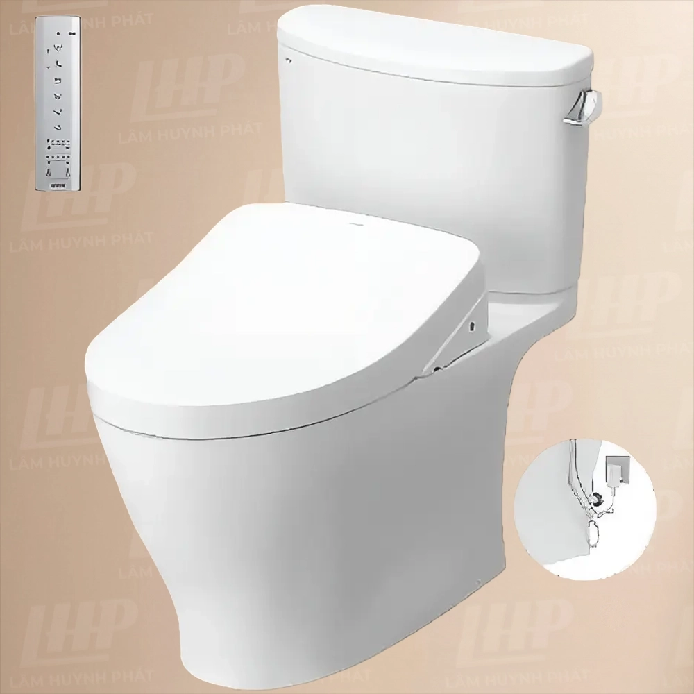 Bồn cầu TOTO CS767CRW12#XW Bồn cầu TOTO CS767CRW12#XW (Giấu dây) nắp điện tử TCF4911EZ - Ảnh 1