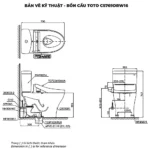 Bồn cầu TOTO CS769DRW16#XW 2 khối nắp điện tử TCF23410AAA - Ảnh 10
