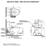 Bồn cầu TOTO CS838CDW17#XW (Giấu dây) nắp điện tử TCF23460AAA - Ảnh 5