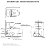 Bồn cầu TOTO CS838DW14#XW nắp điện tử TCF24410AAA - Ảnh 5